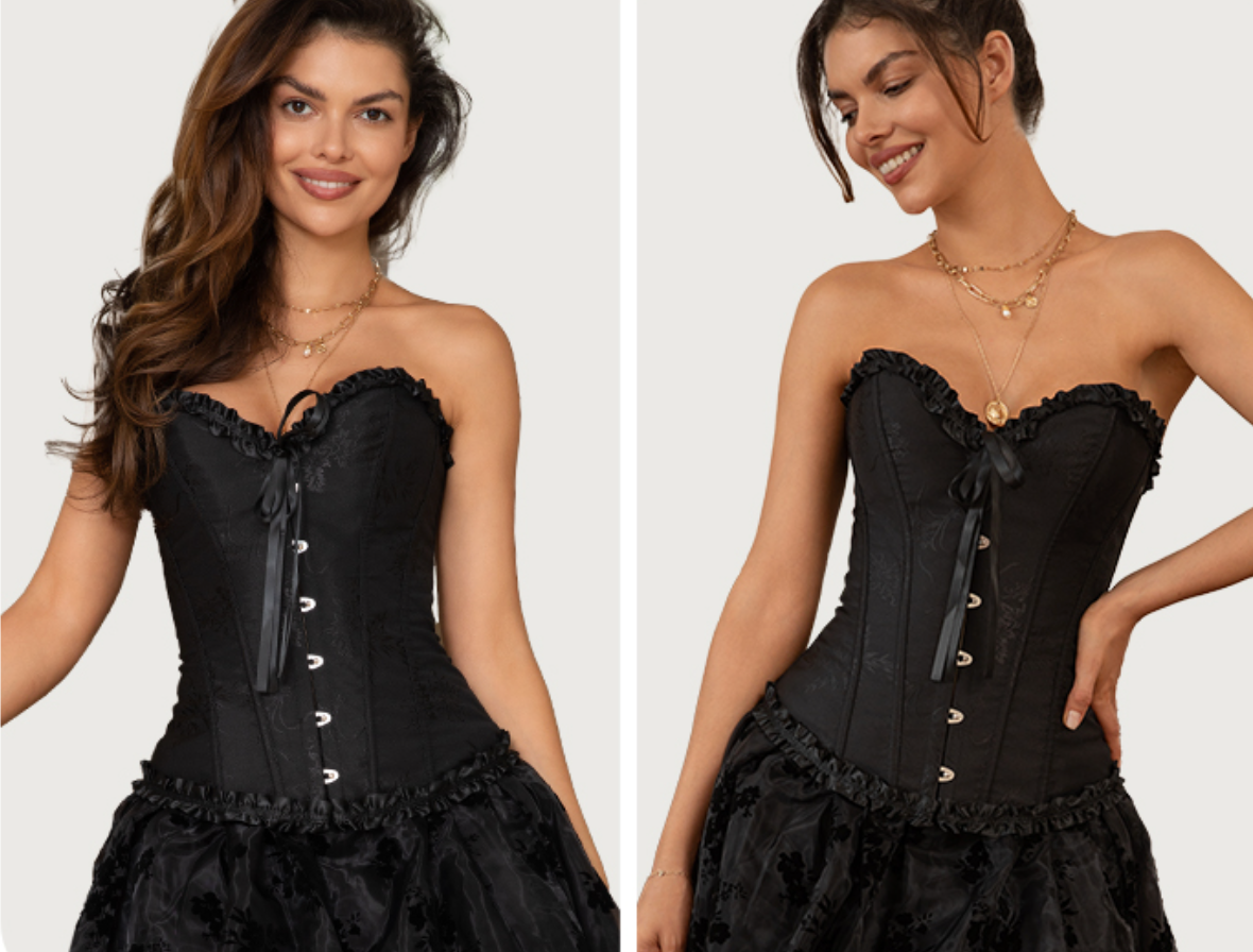 Chic Body Shaping Lace-Up Corset Bodysuit