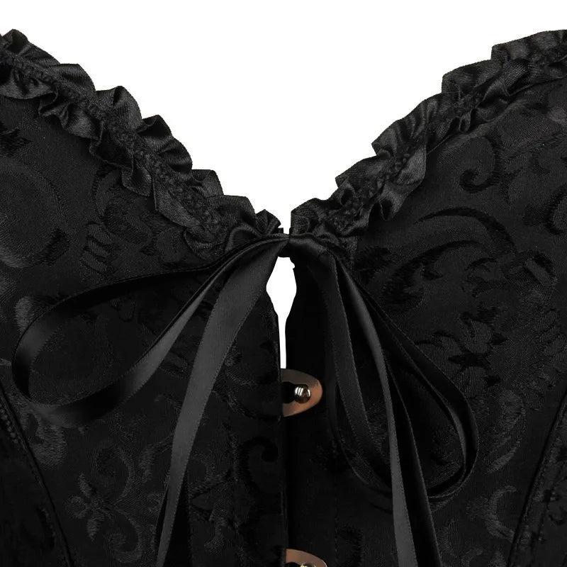 Chic Body Shaping Lace-Up Corset Bodysuit