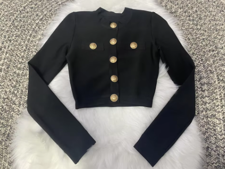 Italia Couture Premium Gold Button Bandage Two piece Co-ord Trousers and Jacket - İtalia Couture