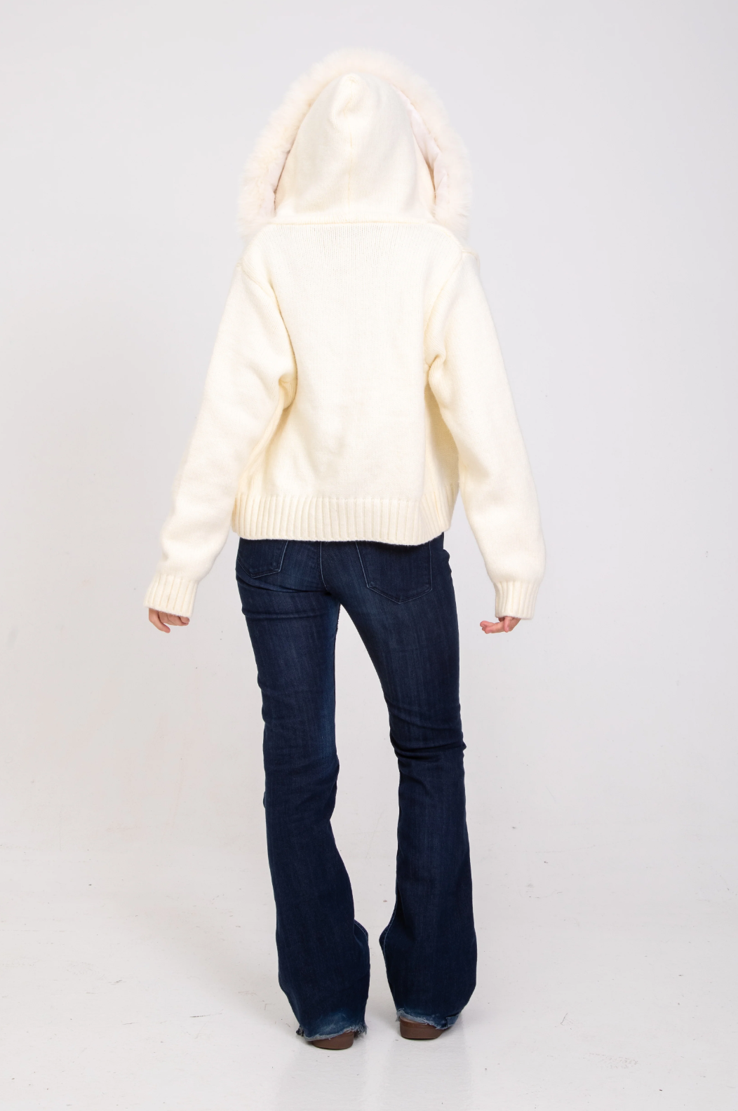 Italia Couture Premium Fur Cardigan Cream Jacket - İtalia Couture