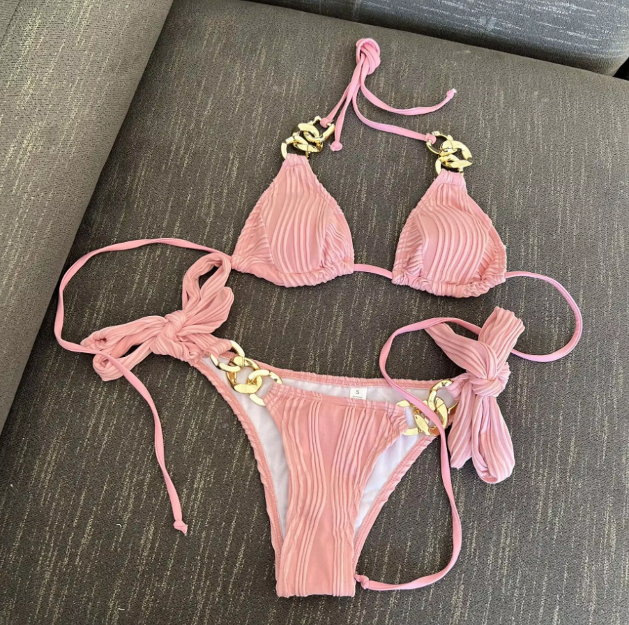 Italia Couture 'Hayley' Bikini Crinkle Swimsuit Two Piece Co-Ord Set - İtalia Couture