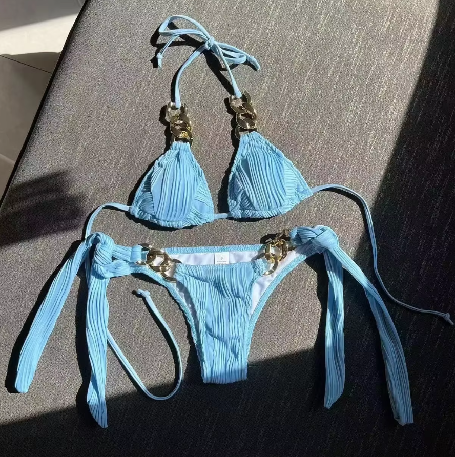 Italia Couture 'Hayley' Bikini Crinkle Swimsuit Two Piece Co-Ord Set - İtalia Couture