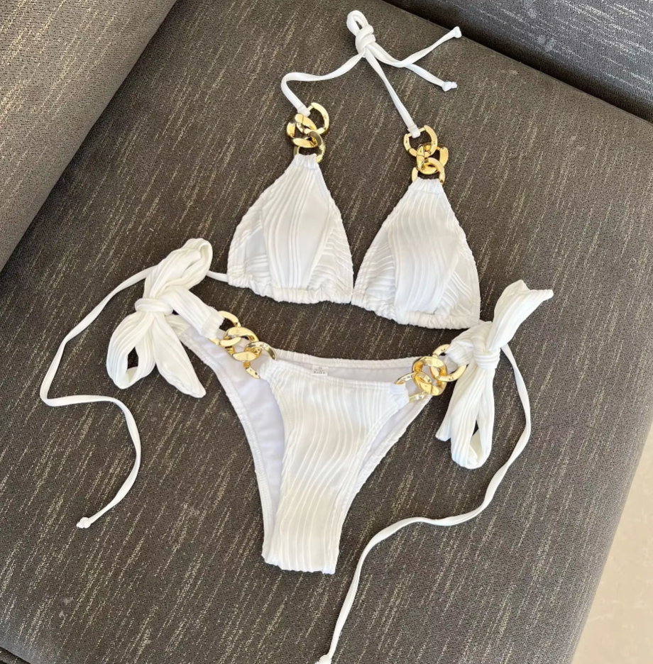 Italia Couture 'Hayley' Bikini Crinkle Swimsuit Two Piece Co-Ord Set - İtalia Couture