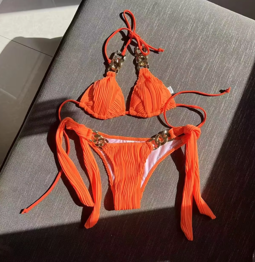 Italia Couture 'Hayley' Bikini Crinkle Swimsuit Two Piece Co-Ord Set - İtalia Couture