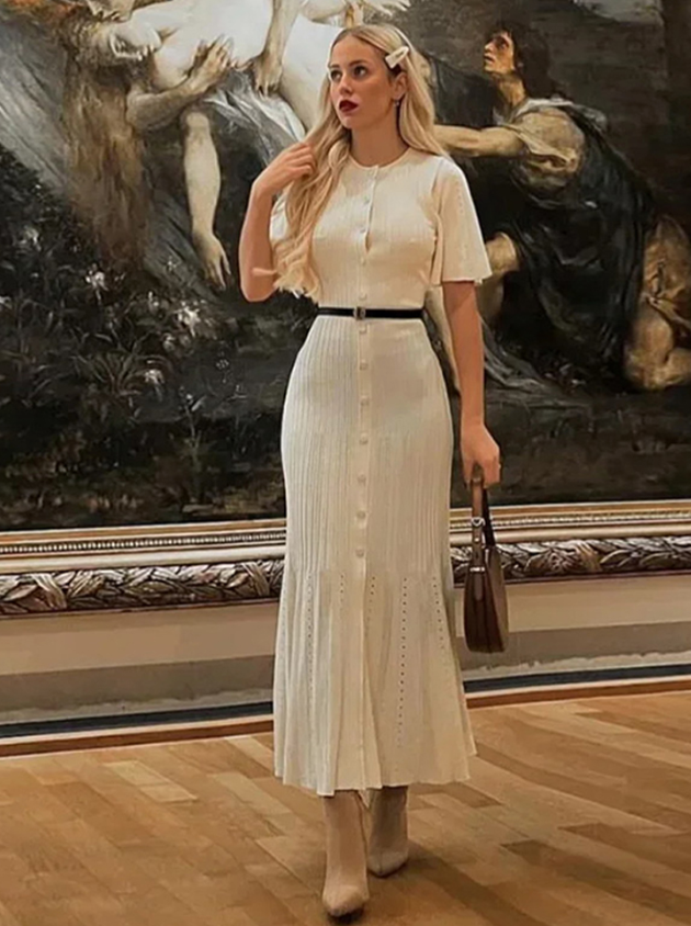 Italia Couture Sandra Summer Floaty Knitted Butterfly Maxi Dress - İtalia Couture