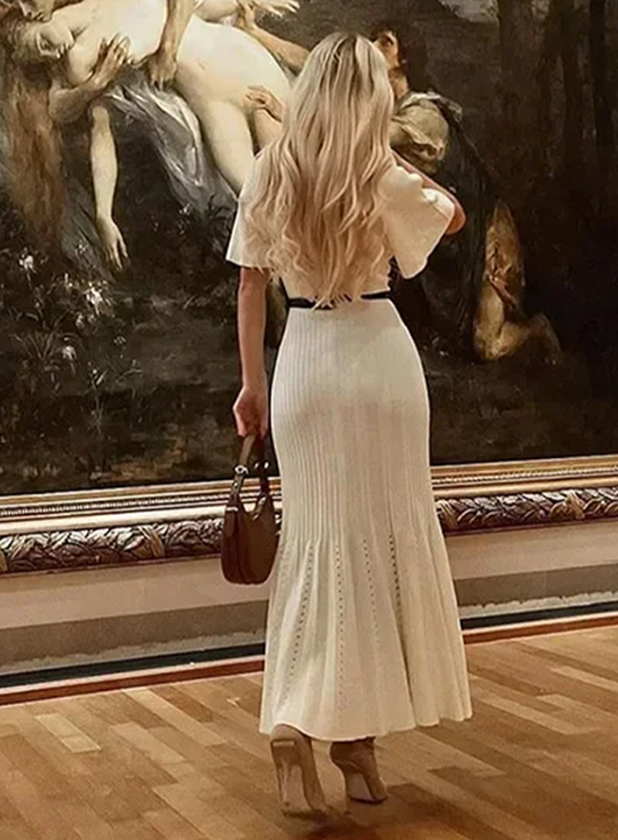 Italia Couture Sandra Summer Floaty Knitted Butterfly Maxi Dress - İtalia Couture