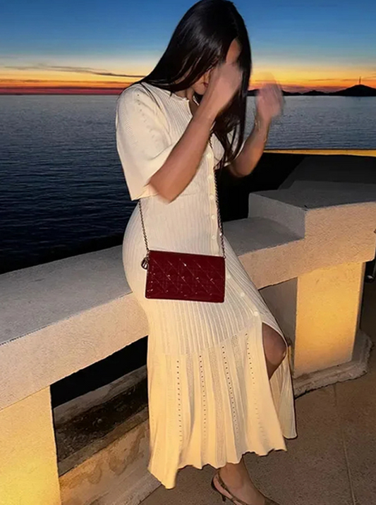 Italia Couture Sandra Summer Floaty Knitted Butterfly Maxi Dress - İtalia Couture