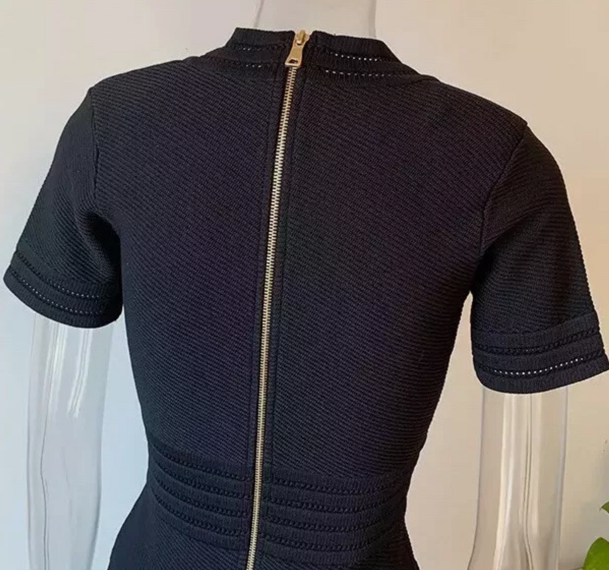 Italia Couture Knit Bandage Bodycon Black Mini Dress With Gold Buttons - İtalia Couture