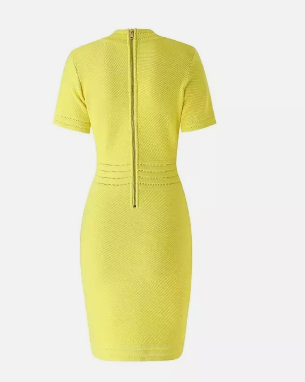 Italia Couture Knit Bandage Bodycon Yellow Mini Dress With Gold Buttons - İtalia Couture