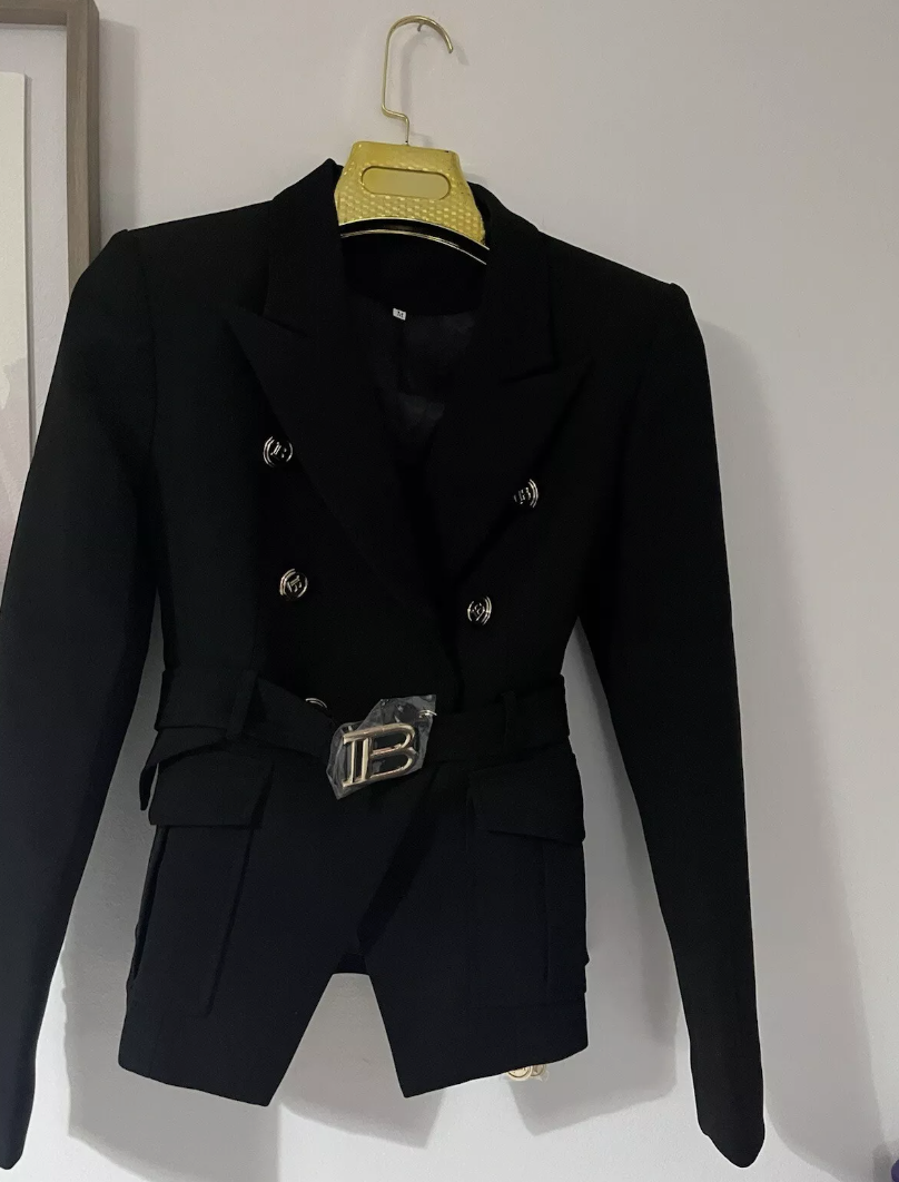 Italia Couture B Blazer Double Breasted Tailored Premium Quality Fitted Blazer - İtalia Couture