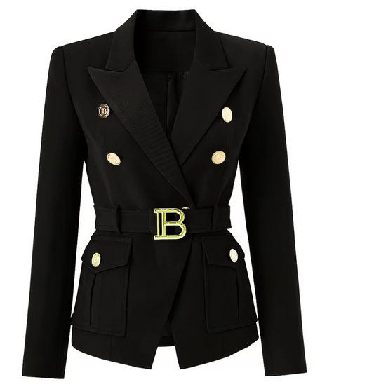 Italia Couture B Blazer Double Breasted Tailored Premium Quality Fitted Blazer - İtalia Couture
