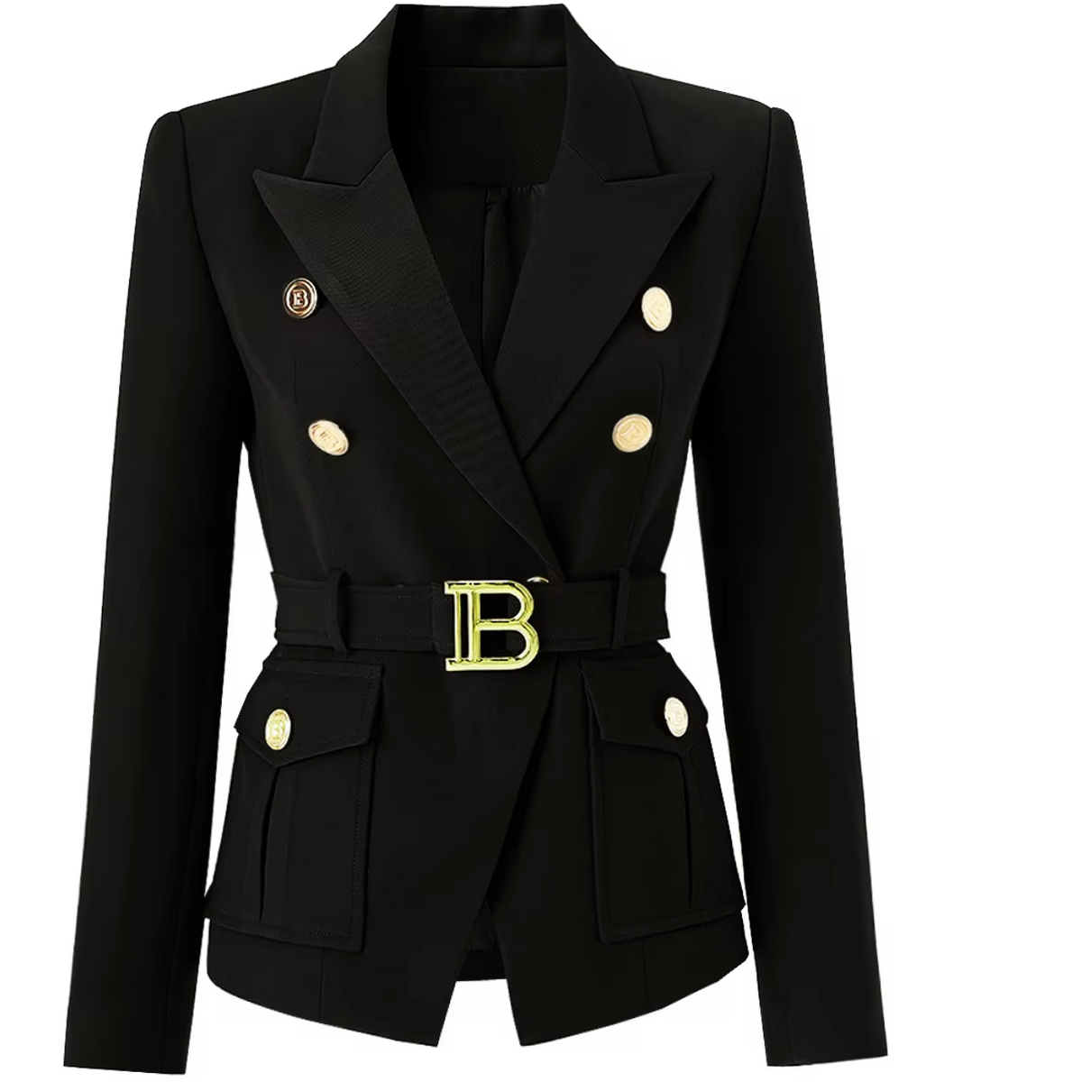 Italia Couture B Blazer Double Breasted Tailored Premium Quality Fitted Blazer - İtalia Couture