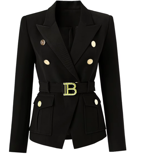 Italia Couture B Blazer Double Breasted Tailored Premium Quality Fitted Blazer - İtalia Couture