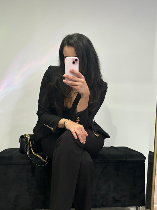 Italia Couture B Blazer Double Breasted Tailored Premium Quality Fitted Blazer - İtalia Couture 