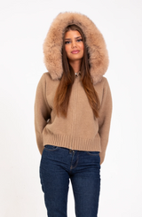 Italia Couture Premium Fur Cardigan Beige Jacket - İtalia Couture 