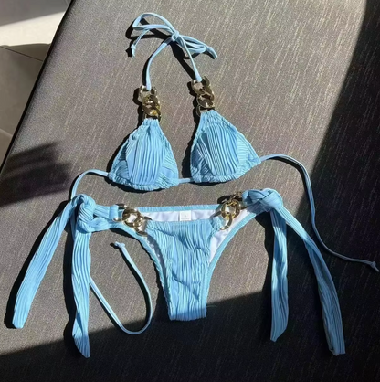 Italia Couture 'Hayley' Bikini Crinkle Swimsuit Two Piece Co-Ord Set - İtalia Couture 