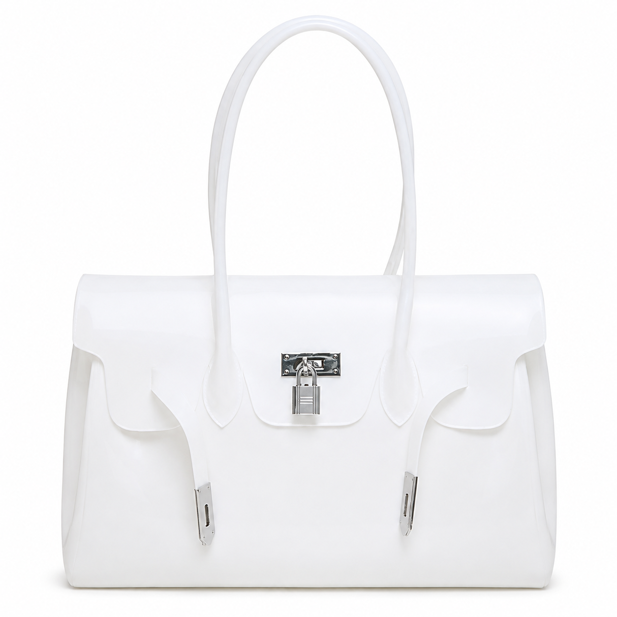 White Jelly Firkin Bag on a white background